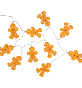 10 Count Warm White Led Gingerbread Men Christmas Fairy Lights