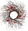 Berries And Stars Artificial Patriotic Twig Wreath