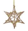 Glitter Rose Gold Iron Wire Starburst With Beads Christmas Ornament
