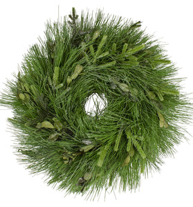 Green Swirled Glittered Christmas Wreath