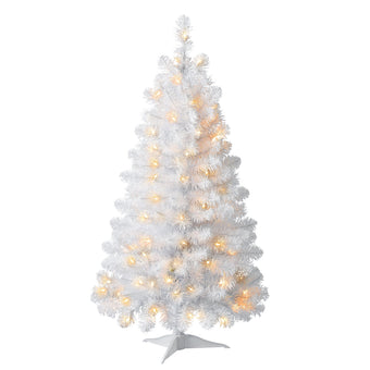 Holiday Time Pre Lit Indiana Spruce White Artificial Christmas Tree
