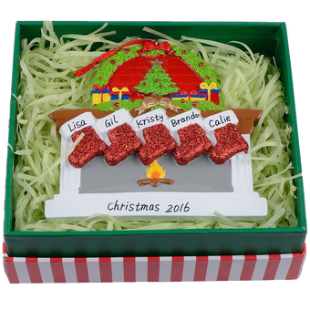 MAXORA Personalized Ornaments Fireplace Christmas Gift Box 5
