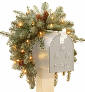Pre Lit Arctic Spruce Mailbox Swag