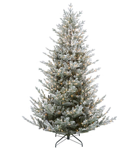 Pre Lit Flocked Little River Fir Artificial Christmas Tree