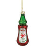 Red And Green Glass Bottle Of Hot Sauce Christmas Ornament