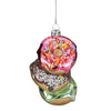 Stacked Doughnuts Glass Christmas Ornament