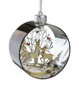 Woodland Animals Silhouette Prelit Christmas Ornament