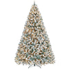 Yaheetech 9 Ft Pre Lit Flocked Artificial Christmas Tree Snow Frosted